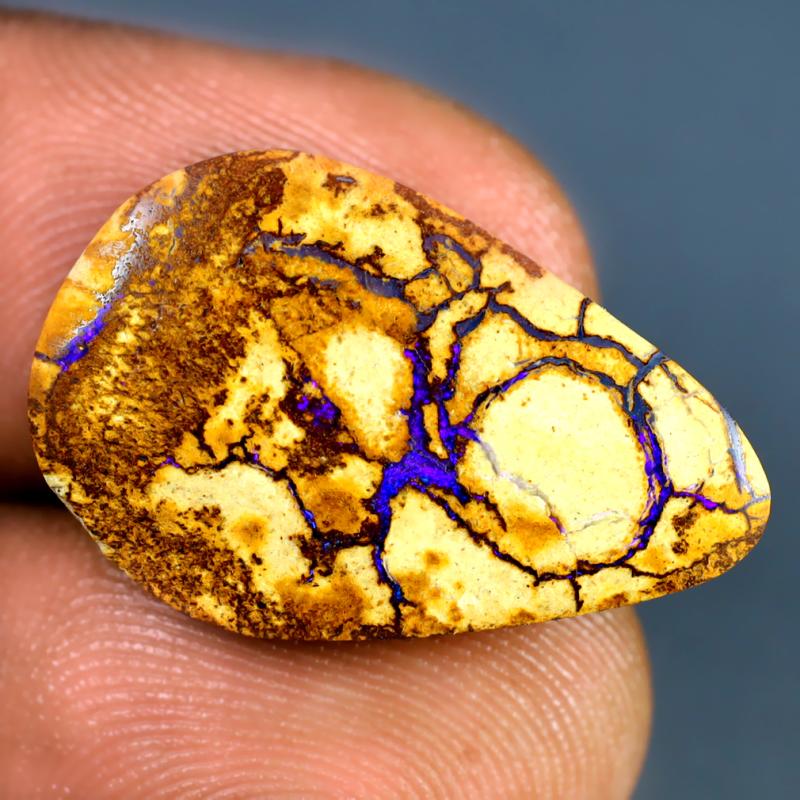 9.48 ct Awe-inspiring Fancy Shape (23 x 15 mm) Multi Color Australian Koroit Boulder Opal Natural Loose Gemstone