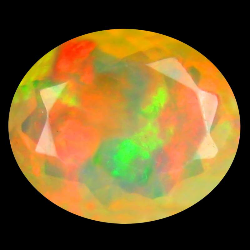 1.27 ct Wonderful Oval (10 x 8 mm) Un-Heated Ethiopia Rainbow Opal Loose Gemstone