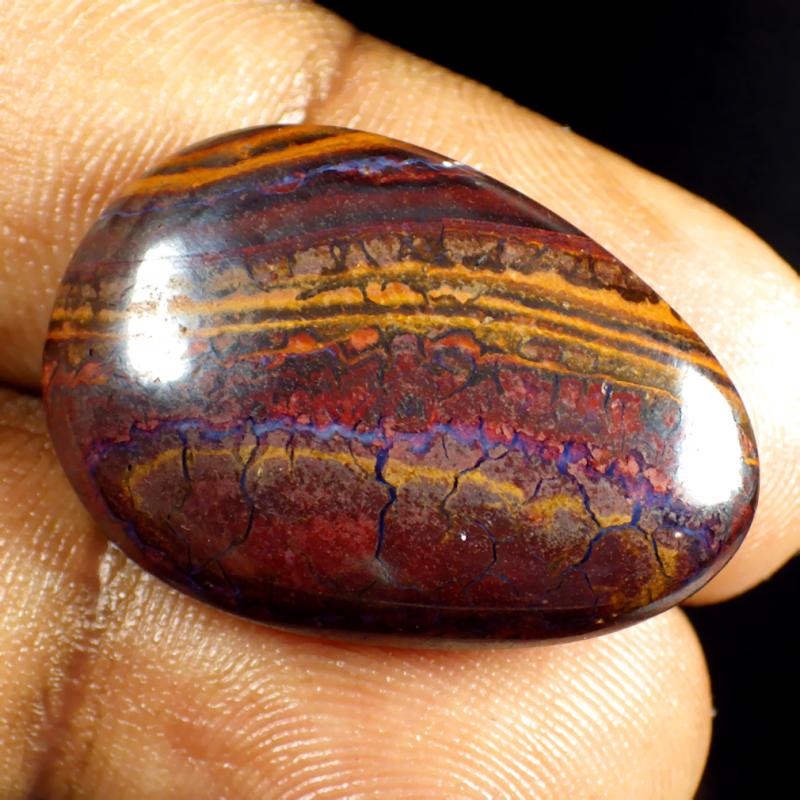 23.75 ct Sparkling Fancy Shape (26 x 18 mm) Multi Color Australian Koroit Boulder Opal Natural Loose Gemstone