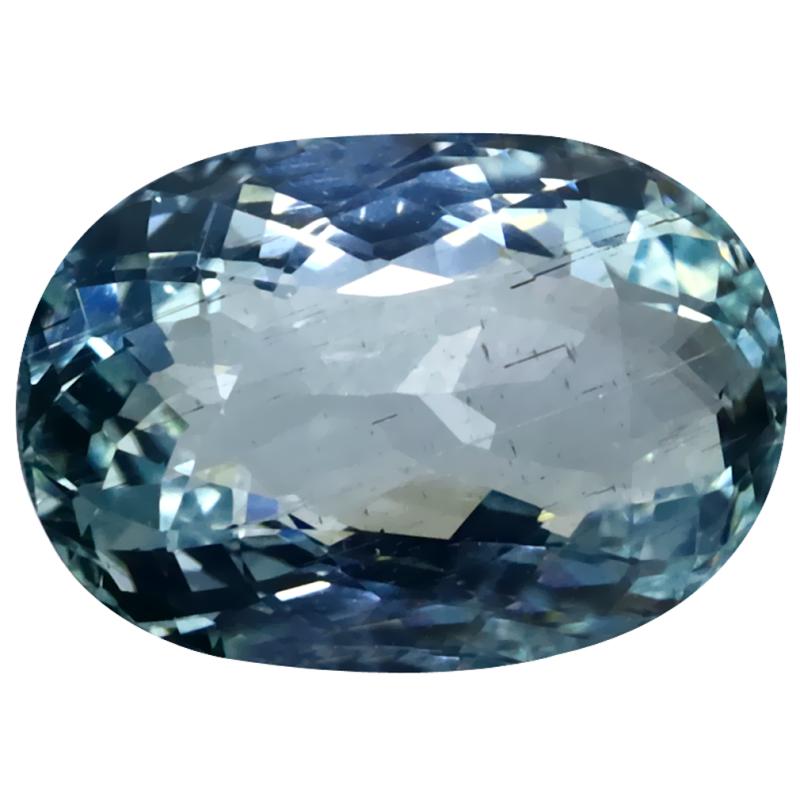 10.00 ct Tremendous Oval Cut (17 x 11 mm) Unheated / Untreated Sky Blue Aquamarine Natural Gemstone