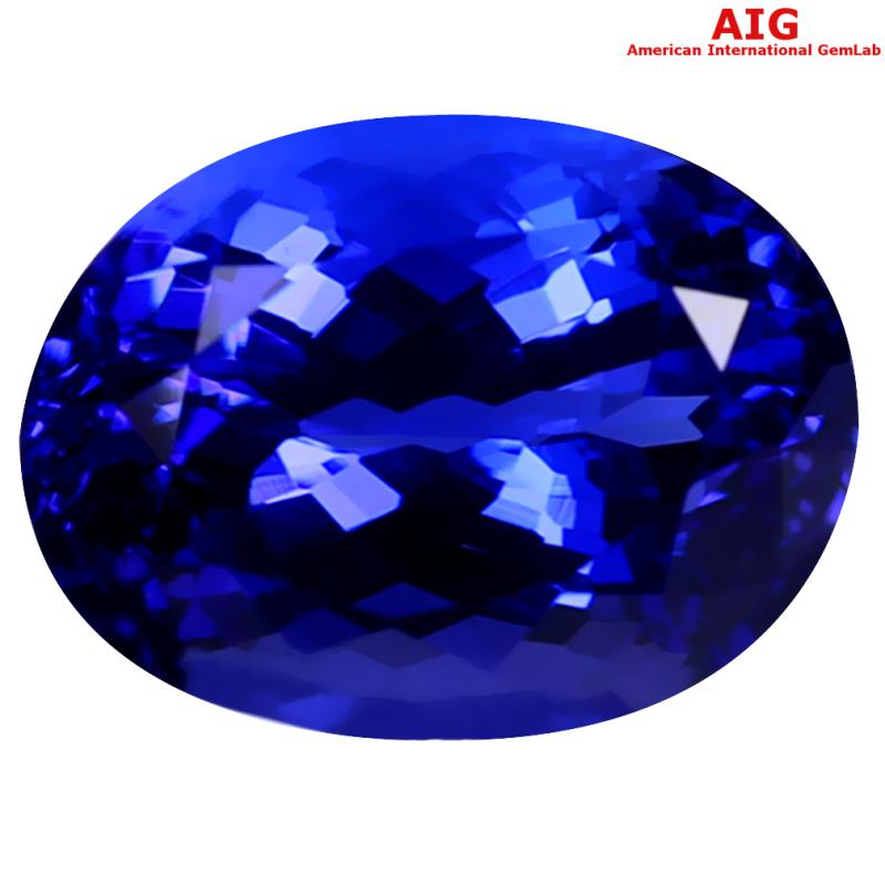 3.65 ct AIG CERTIFIED AAAA+ GRADE WORLD CLASS OVAL CUT (10 X 8 MM) D'BLOCK TANZANITE GEMSTONE