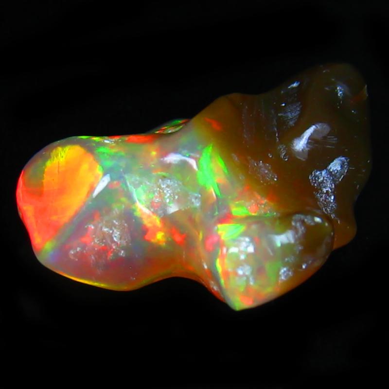11.17 ct Awe-inspiring Fancy Cut (22 x 16 mm) Ethiopia Play of Colors Rainbow Opal Natural Gemstone