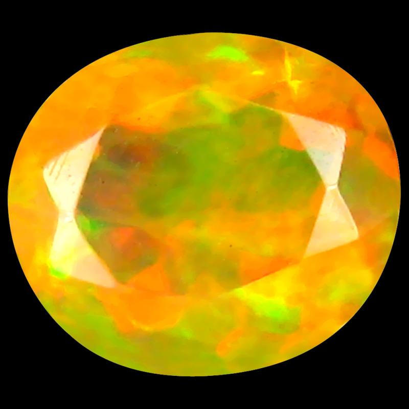 1.36 ct Astonishing Oval (9 x 8 mm) Un-Heated Ethiopia Rainbow Opal Loose Gemstone