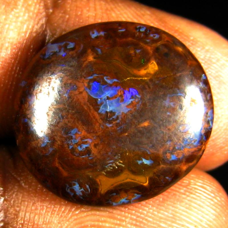 14.88 ct Eye-popping Fancy Shape (18 x 17 mm) Multi Color Australian Koroit Boulder Opal Natural Loose Gemstone