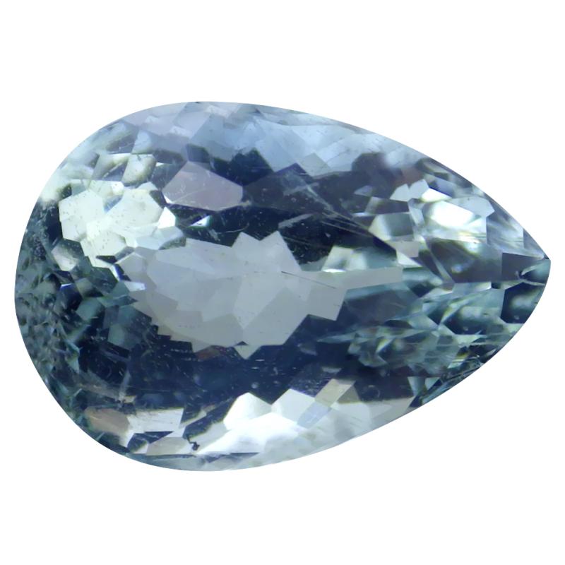 2.16 ct Sparkling Pear (10 x 7 mm) Unheated / Untreated Brazil Aquamarine Loose Gemstone