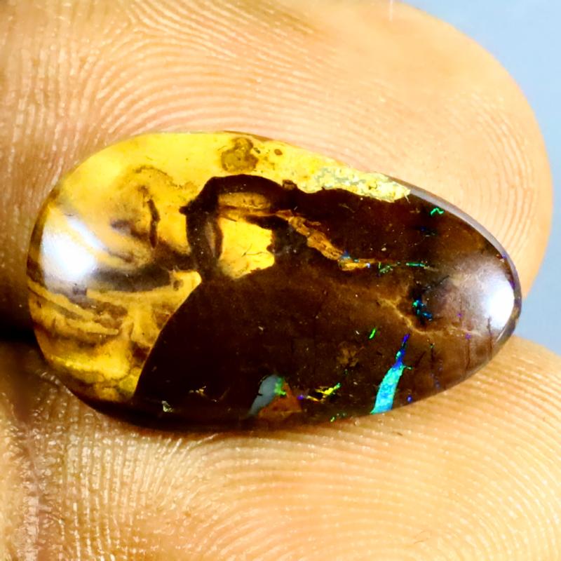 8.60 ct Amazing Fancy Shape (19 x 12 mm) Multi Color Australian Koroit Boulder Opal Natural Loose Gemstone