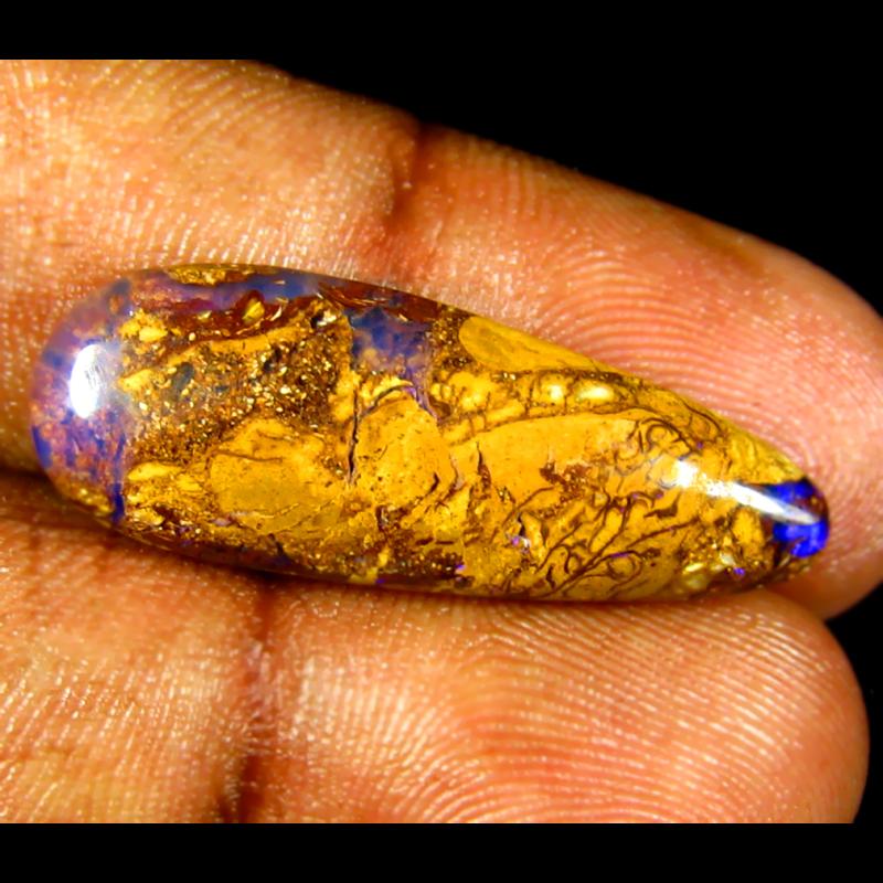 10.37 ct Supreme Fancy Shape (29 x 11 mm) Multi Color Australian Koroit Boulder Opal Natural Loose Gemstone