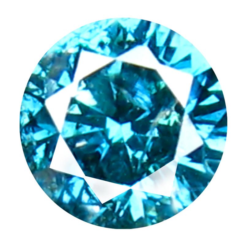 0.21 ct AAA Grade Awe-inspiring Round Cut (4 x 4 mm) 100% Natural Vivid Blue Diamond Gemstone