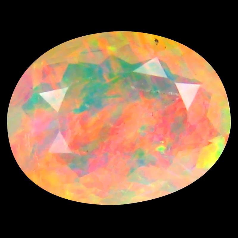 1.33 ct Terrific Oval (9 x 7 mm) Un-Heated Ethiopia Rainbow Opal Loose Gemstone