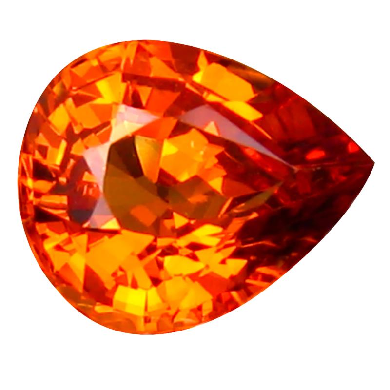 1.12 ct Astonishing Pear Cut (7 x 6 mm) Namibia Fanta Orange Spessartine Natural Gemstone