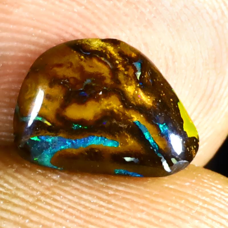 1.15 ct Superior Fancy Shape (9 x 7 mm) Multi Color Australian Koroit Boulder Opal Natural Loose Gemstone