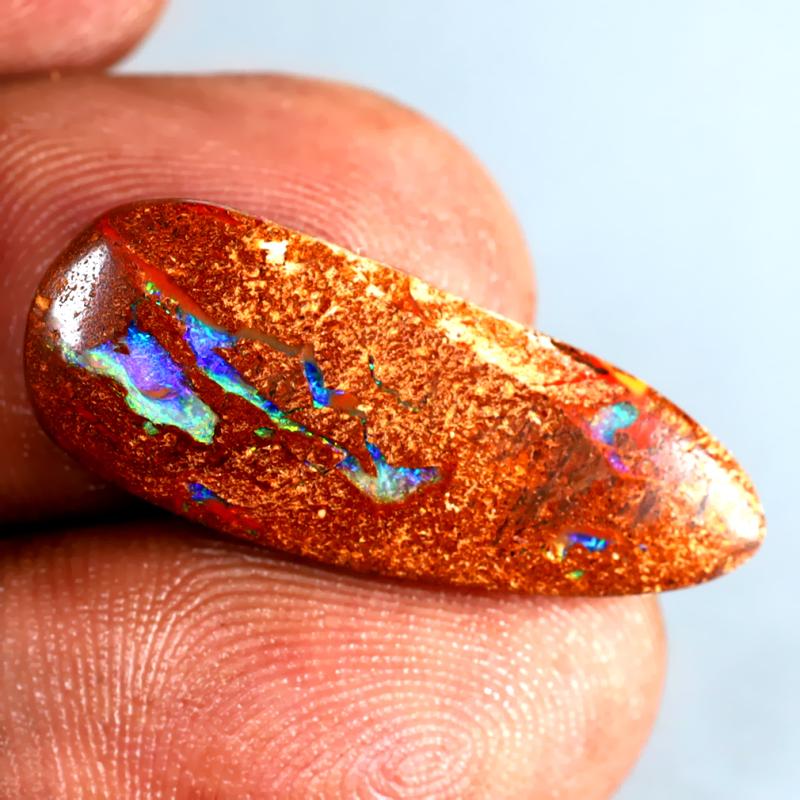 5.39 ct Valuable Fancy Shape (26 x 10 mm) Multi Color Australian Koroit Boulder Opal Natural Loose Gemstone