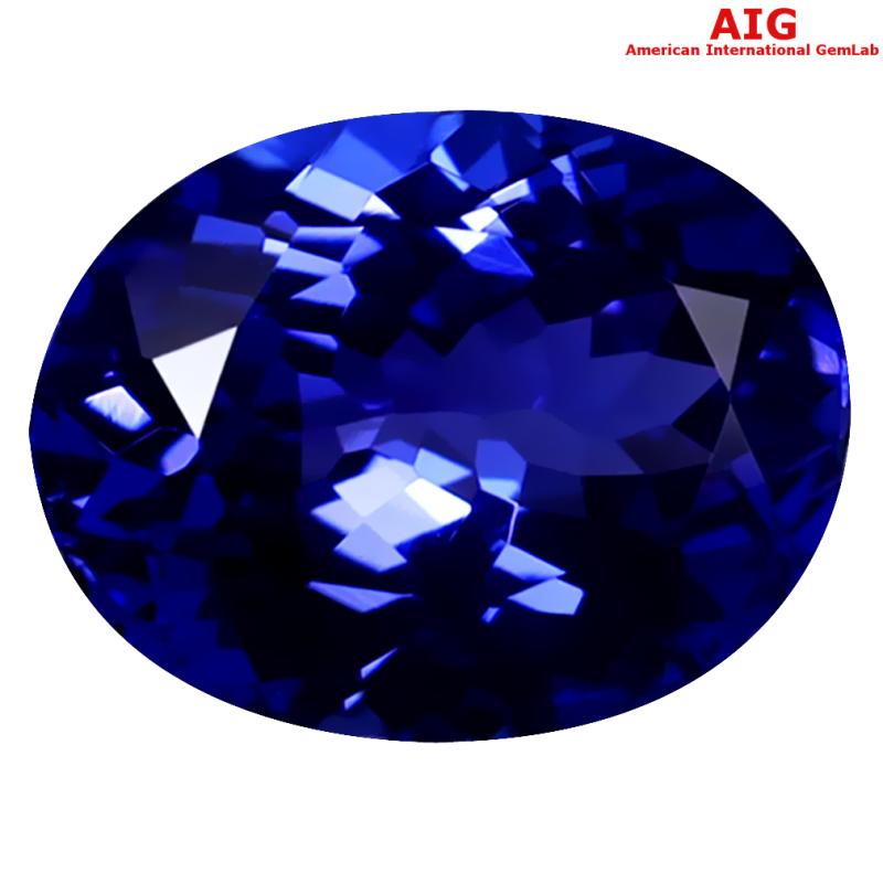 1.99 ct AIG CERTIFIED AAAA GRADE SHIMMERING OVAL CUT (9 X 7 MM) D'BLOCK TANZANITE GEMSTONE