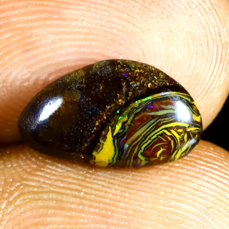 1.95 ct Eye-opening Fancy Shape (12 x 7 mm) Multi Color Australian Koroit Boulder Opal Natural Loose Gemstone