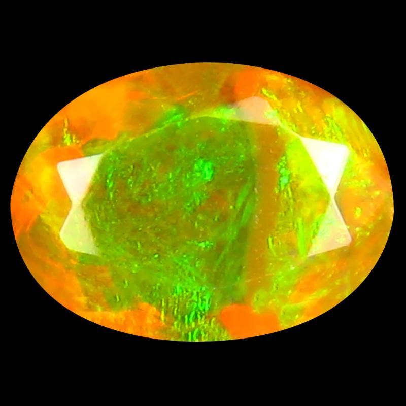 1.27 ct Marvelous Oval (9 x 7 mm) Un-Heated Ethiopia Rainbow Opal Loose Gemstone