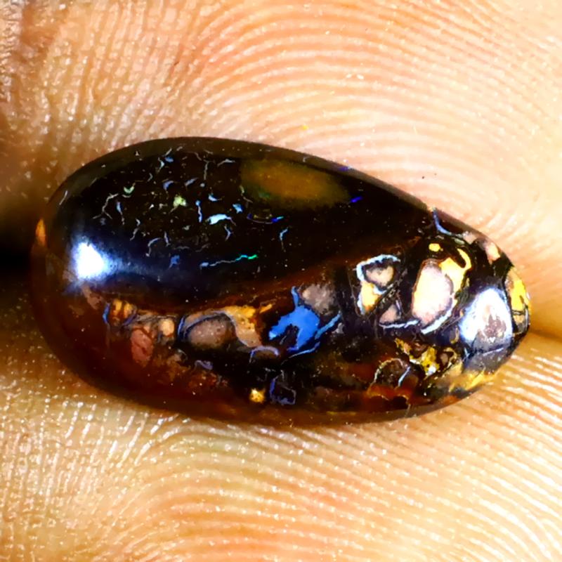4.15 ct Valuable Fancy Shape (16 x 9 mm) Multi Color Australian Koroit Boulder Opal Natural Loose Gemstone