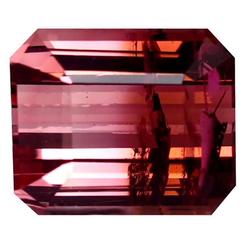 3.44 ct Unbelievable Octagon Cut (9 x 8 mm) Mozambique Bi Color Tourmaline Natural Gemstone