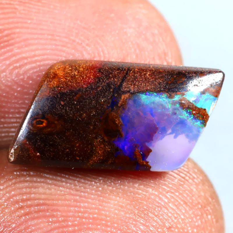 4.78 ct Mind-Boggling Fancy Shape (17 x 8 mm) Multi Color Australian Koroit Boulder Opal Natural Loose Gemstone
