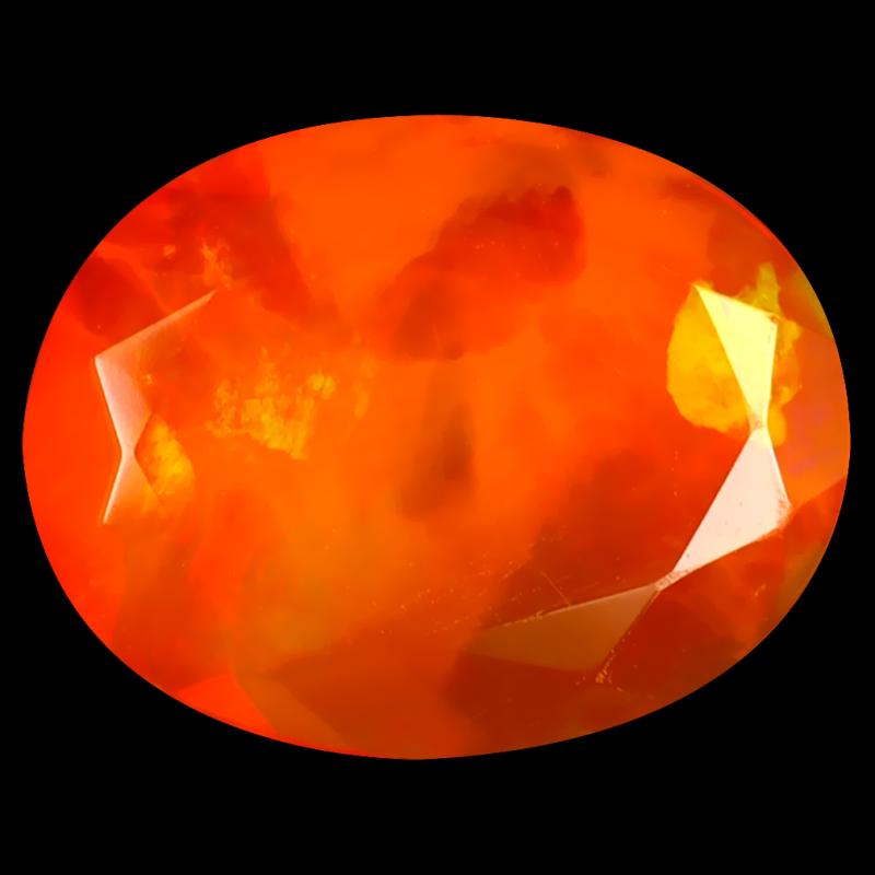 3.08 ct Incomparable Oval Cut (15 x 12 mm) Heated Natural Orange Fire Opal Loose Gemstone