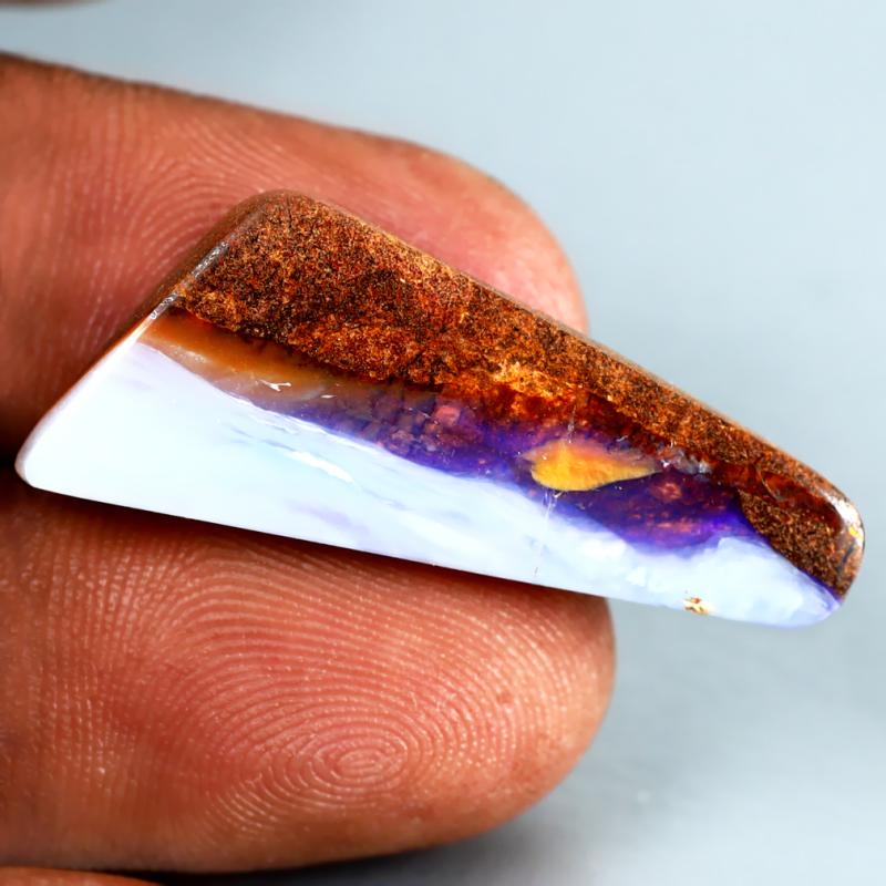 14.34 ct Splendid Fancy Shape (32 x 13 mm) Multi Color Australian Koroit Boulder Opal Natural Loose Gemstone