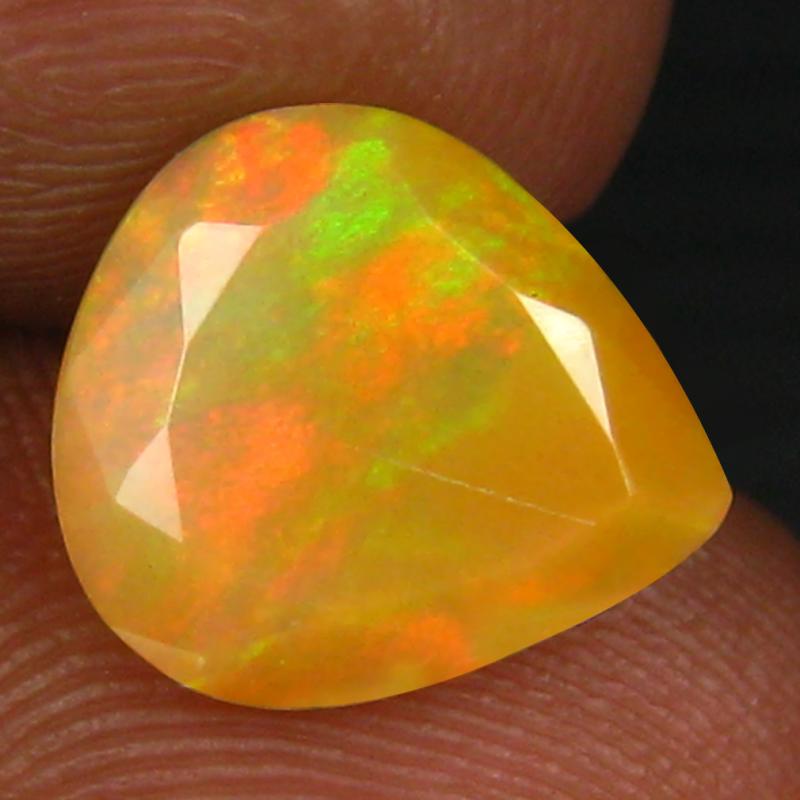 2.63 ct Eye-catching Pear (11 x 10 mm) Un-Heated Ethiopia Rainbow Opal Loose Gemstone
