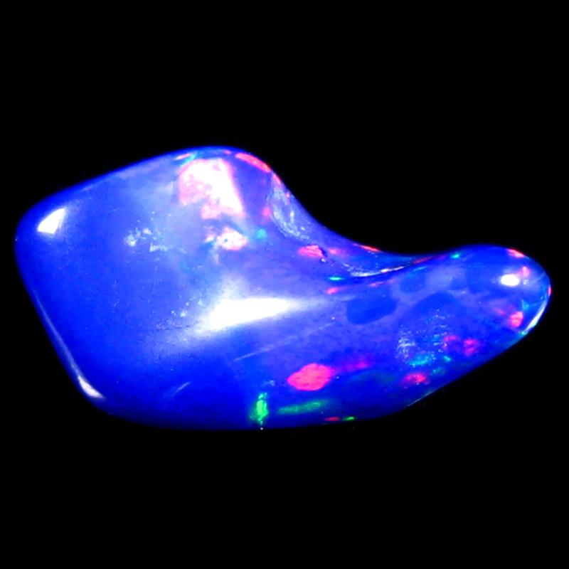 4.84 ct Fantastic Fancy Cut (18 x 10 mm) Ethiopia Play of Colors Blue Opal Natural Gemstone