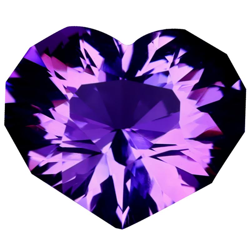 7.68 ct PLEASANT HEART CUT (12 X 15 MM) PURPLE UNHEATED / UNTREATED PURPLE AMETHYST NATURAL GEMSTONE