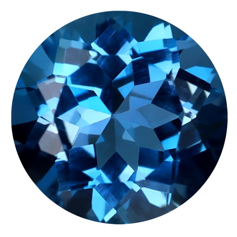 3.65 ct Superior Round (9 x 9 mm) Heated Brazil London Blue Topaz Loose Gemstone