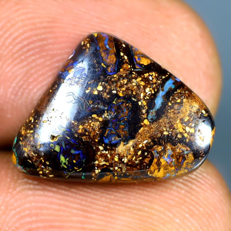 8.51 ct Incomparable Fancy Shape (16 x 12 mm) Multi Color Australian Koroit Boulder Opal Natural Loose Gemstone