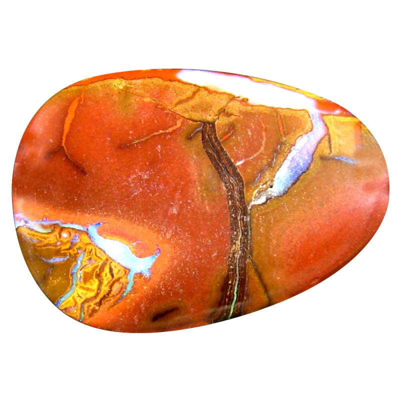 10.81 ct Sparkling Fancy Cabochon Shape (20 x 14 mm) Play of Colors Australian Koroit Boulder Opal Natural Loose Gemstone