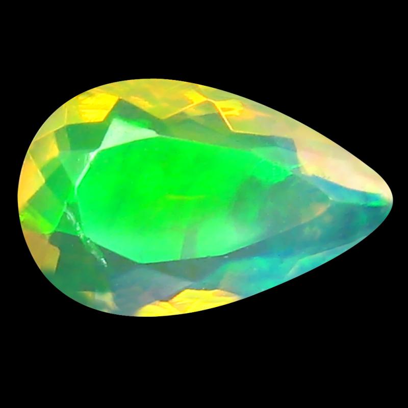 2.06 ct Eye-catching Pear (13 x 9 mm) Un-Heated Ethiopia Rainbow Opal Loose Gemstone