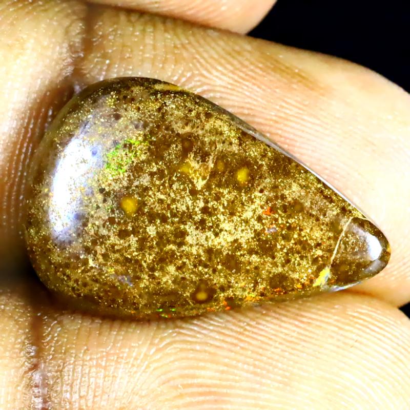8.29 ct Extraordinary Fancy Shape (21 x 14 mm) Multi Color Australian Koroit Boulder Opal Natural Loose Gemstone