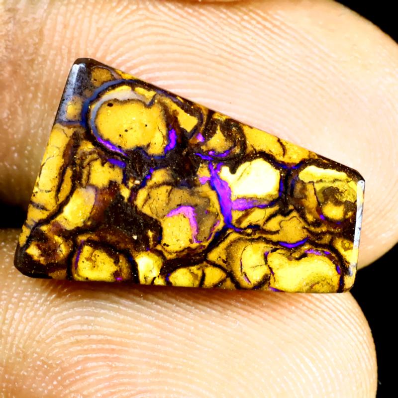 10.56 ct Elegant Fancy Shape (18 x 12 mm) Multi Color Australian Koroit Boulder Opal Natural Loose Gemstone