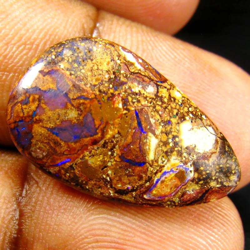 13.00 ct Pretty Fancy Shape (23 x 14 mm) Multi Color Australian Koroit Boulder Opal Natural Loose Gemstone
