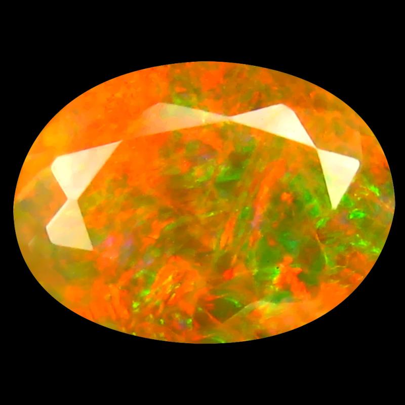 1.20 ct Extraordinary Oval (10 x 7 mm) Un-Heated Ethiopia Rainbow Opal Loose Gemstone