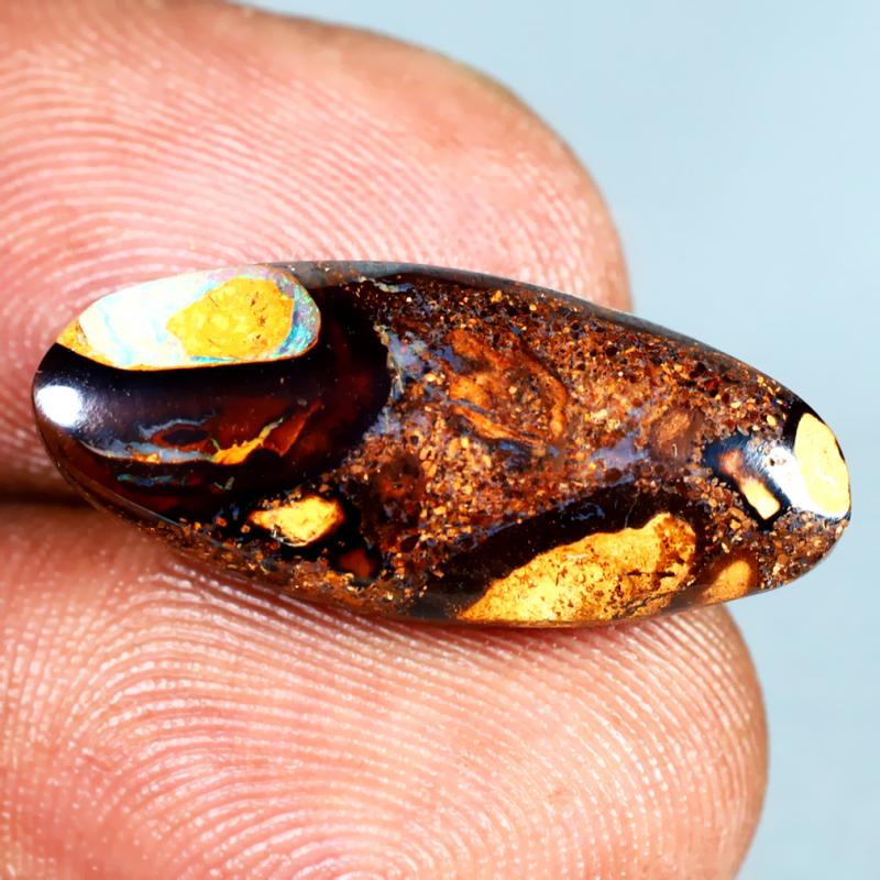 9.16 ct First-class Fancy Shape (23 x 10 mm) Multi Color Australian Koroit Boulder Opal Natural Loose Gemstone