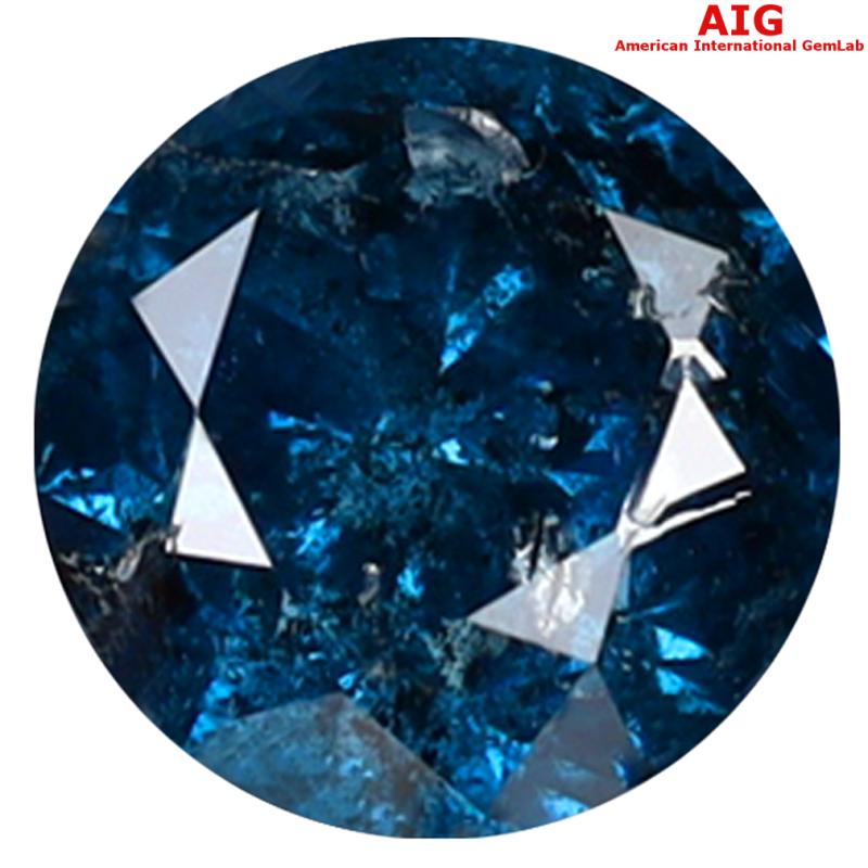 1.29 ct AIG CERTIFIED OUTSTANDING ROUND SHAPE (6 X 6 MM) GENUINE VIVID BLUE DIAMOND LOOSE STONE