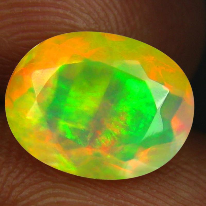 1.95 ct Incomparable Oval (10 x 8 mm) Un-Heated Ethiopia Rainbow Opal Loose Gemstone