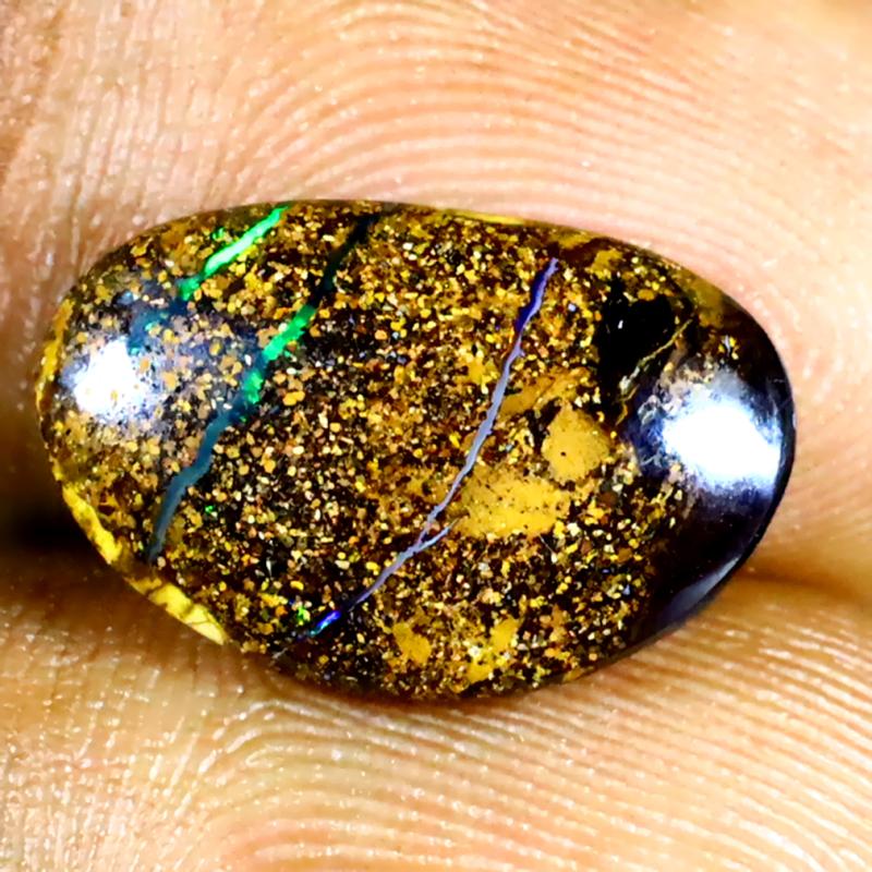 4.32 ct Marvelous Fancy Shape (15 x 10 mm) Multi Color Australian Koroit Boulder Opal Natural Loose Gemstone
