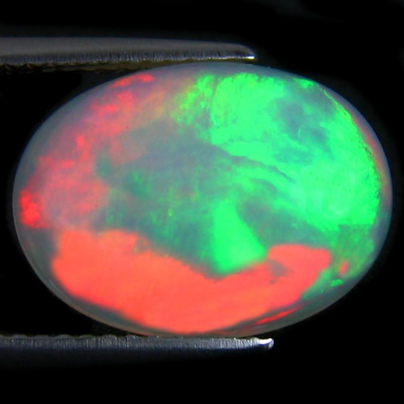 4.10 ct Marvelous Oval Cabochon (15 x 11 mm) Ethiopian 360 Degree Flashing Rainbow Opal Natural Gemstone