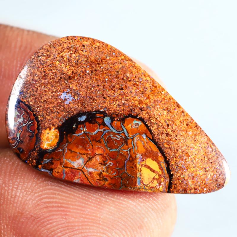 13.86 ct Romantic Fancy Shape (28 x 18 mm) Multi Color Australian Koroit Boulder Opal Natural Loose Gemstone