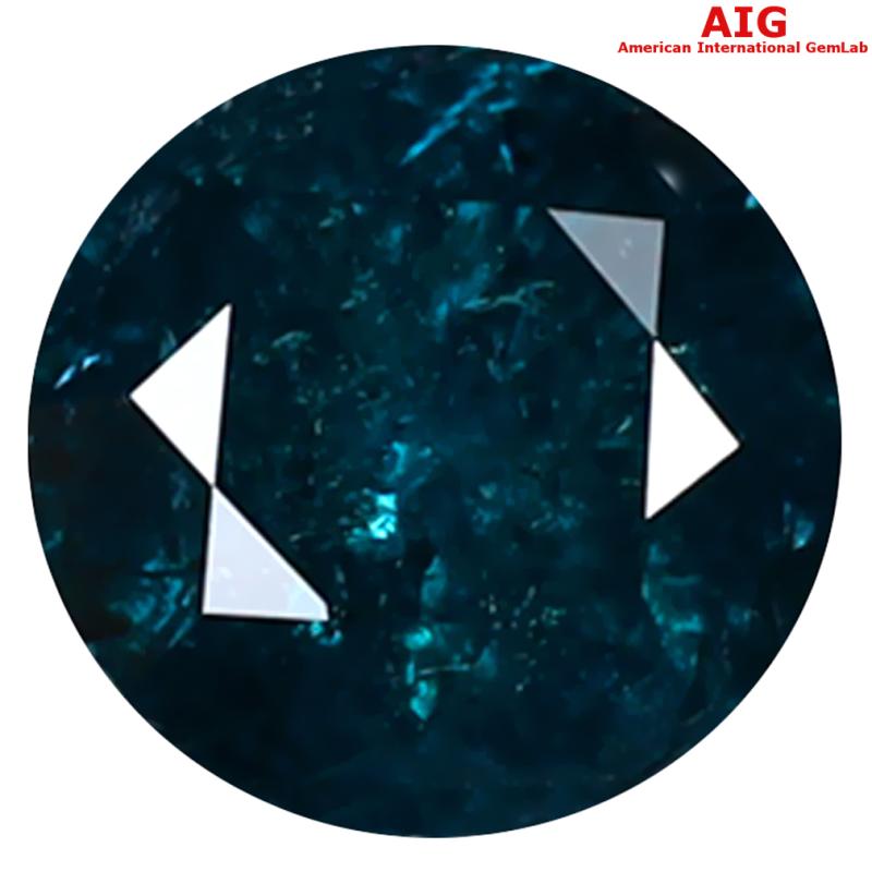 1.03 ct AIG CERTIFIED GRAND LOOKING ROUND SHAPE (6 X 6 MM) GENUINE GREENISH BLUE DIAMOND LOOSE STONE