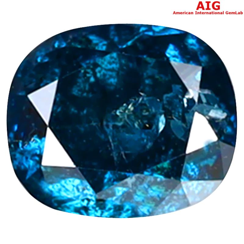 0.86 ct AIG CERTIFIED PLEASANT OVAL SHAPE (6 X 5 MM) GENUINE VIVID BLUE DIAMOND LOOSE STONE