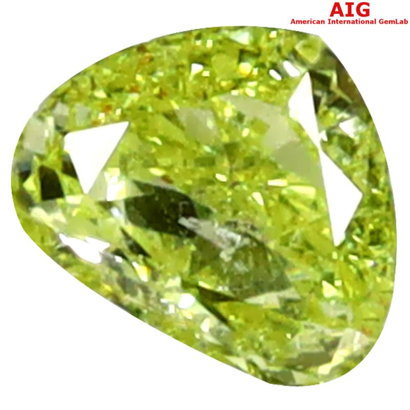 0.36 ct AIG Certified Incomparable Fancy Yellow Heart Cut (5 x 4 mm) 100% Natural (Un-Heated) Diamond Gemstone