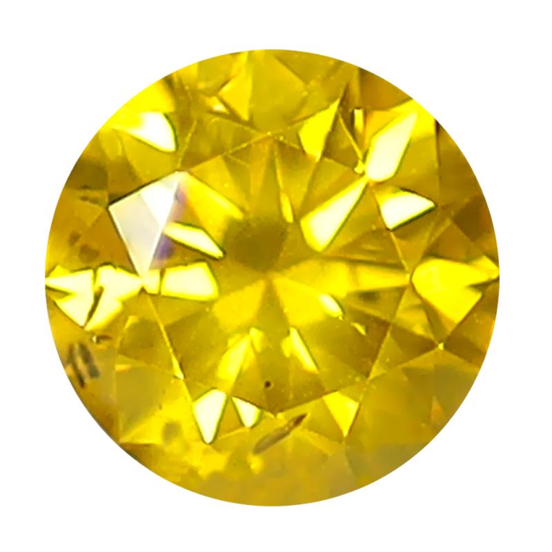 0.40 ct Elegant Round Cut (5 x 5 mm) SI Clarity Fancy Vivid Yellow Yellow Diamond Loose Stone