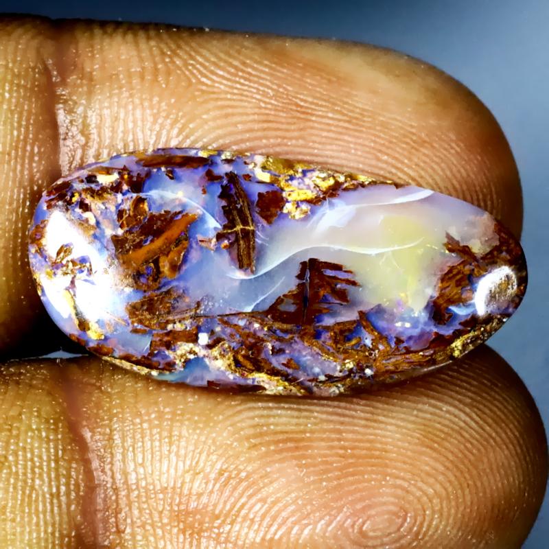 5.95 ct Tremendous Fancy Shape (25 x 12 mm) Multi Color Australian Koroit Boulder Opal Natural Loose Gemstone