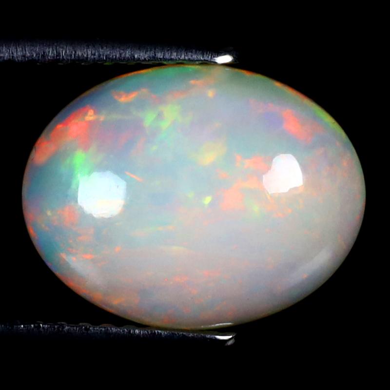 2.85 ct Eye-popping Oval Cabochon (13 x 10 mm) Ethiopian 360 Degree Flashing Rainbow Opal Natural Gemstone