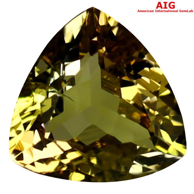 1.43 ct AIG Certified Elegant Trillion Shape (8 x 8 mm) Brownish Yellow Tanzanite Natural Gemstone