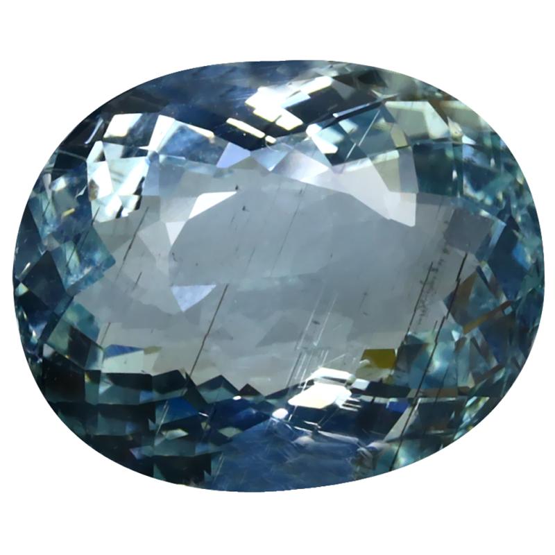9.30 ct Awe-inspiring Oval Cut (16 x 13 mm) Unheated / Untreated Sky Blue Aquamarine Natural Gemstone