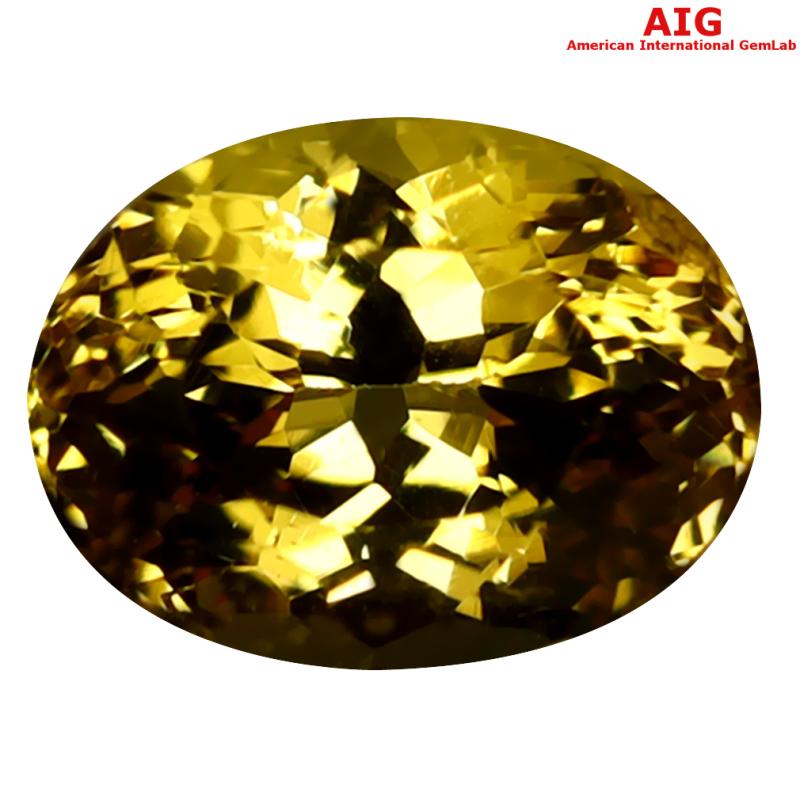 1.80 ct AIG Certified Excellent Oval Cut (8 x 6 mm) Unheated / Untreated Orange Yellow Imperial Topaz Loose Stone